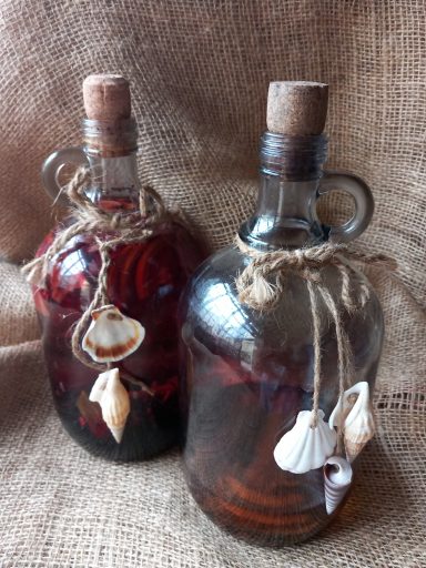 Bouteilles de rhum en macération